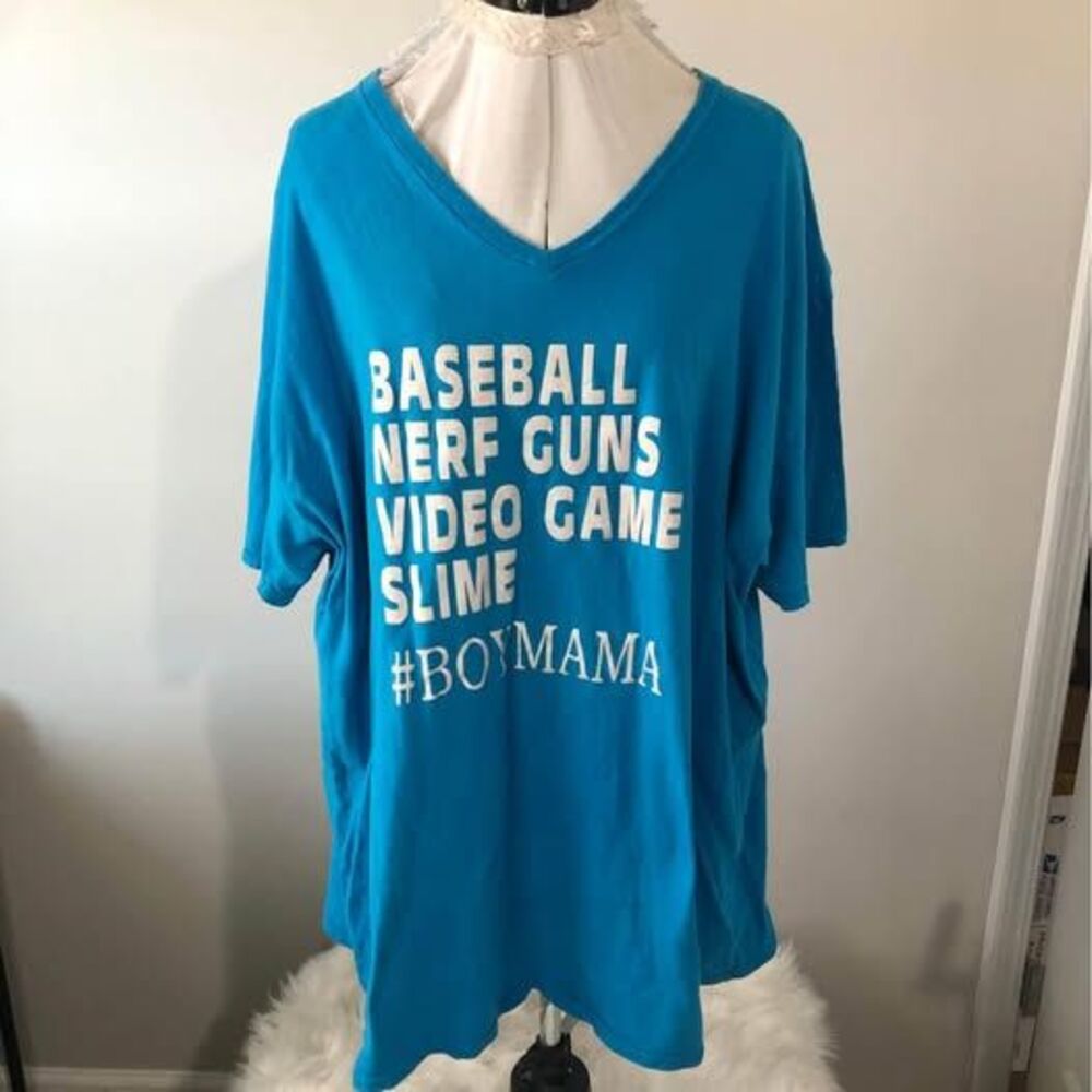 3X Short Sleeve Blue Tee (Baseball Nerf Guns Video Games Slime #BoyMama) C5241